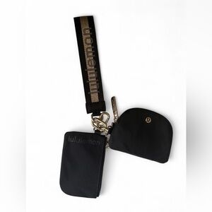 lululemon Black & Gold Dual Pouch Wristlet